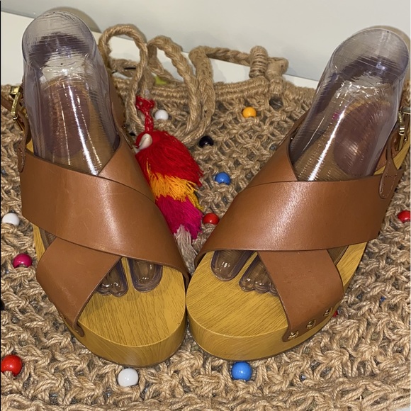 Sam Edelman Bentlee Wood Effect Flatform Heeled Sandals - Picture 6 of 12